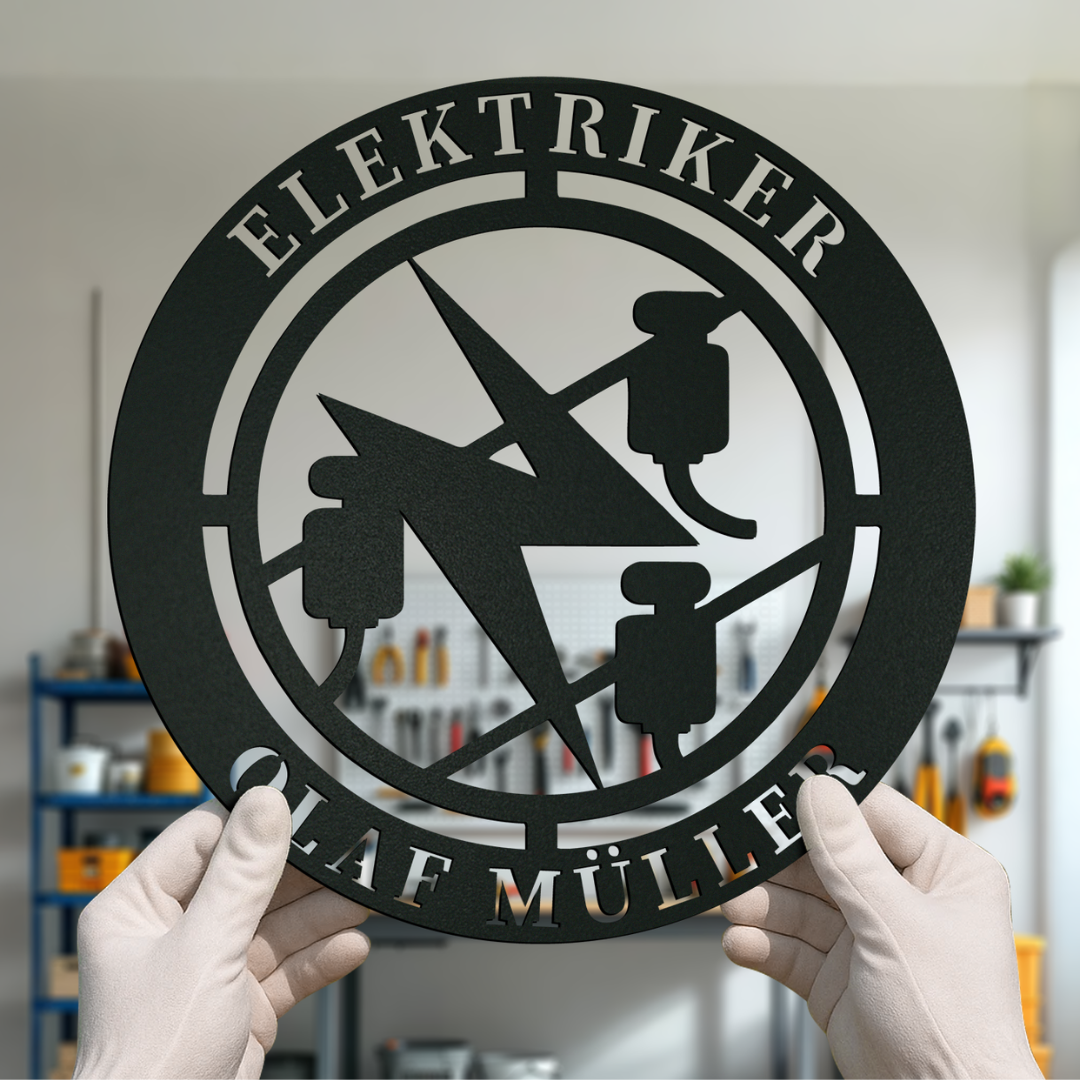 Zunftschild Elektriker - Metall & Personalisierbar