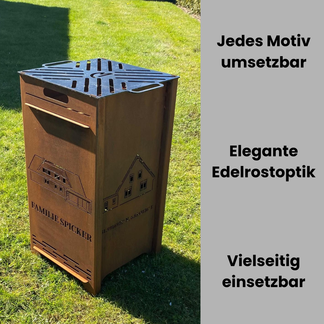 Sonderanfertigung - Deine Feuertonne mit Wunschmotiv 78cm