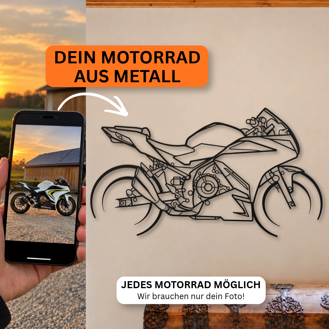 Sonderanfertigung - Dein Motorrad als Metallsilhouette