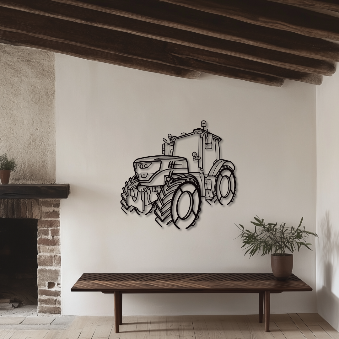 John 6130 R Metallsilhouette - Wandbild Front Angle