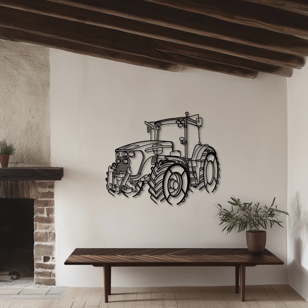 John D 7930 Metallsilhouette - Wandbild Front Angle