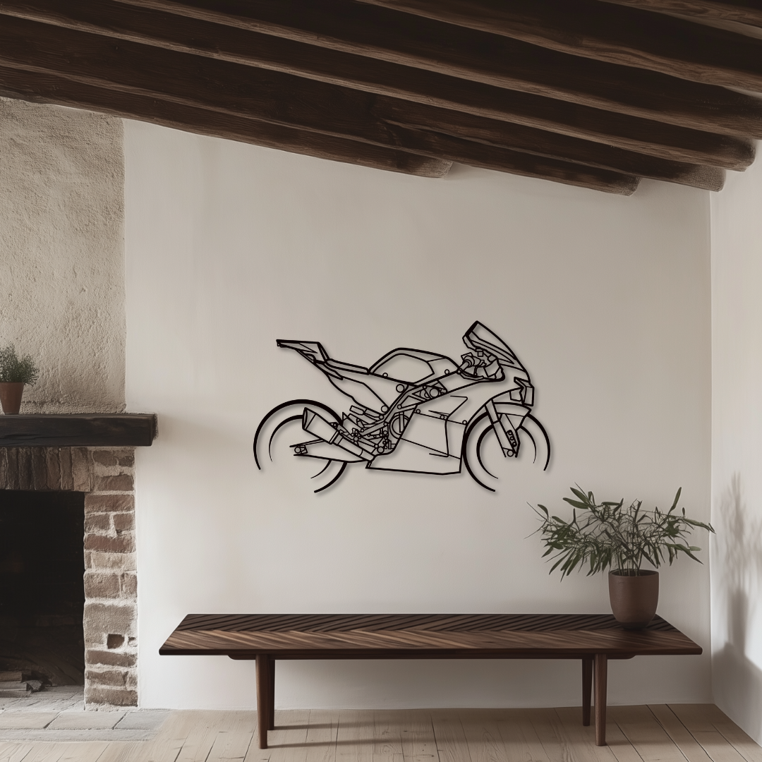 RC 8C 2023 Limited Metallsilhouette - Wandbild Seitenansicht