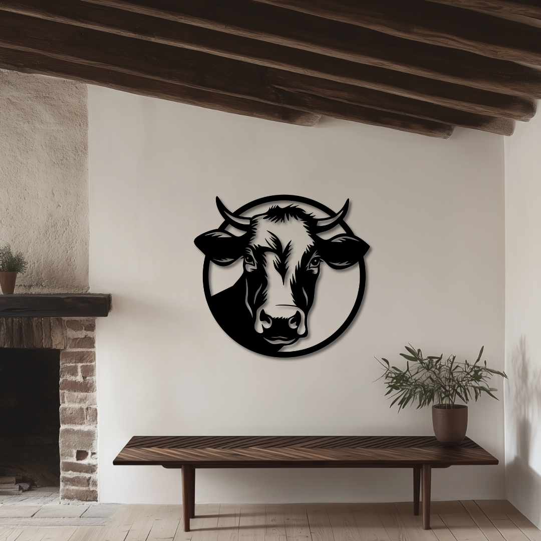 Kuhkopf - Metallwandbild