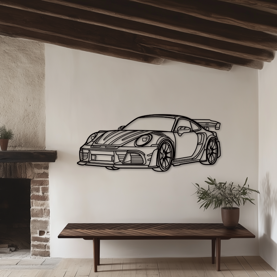 Mansory P9LM EVO 900 Metallsilhouette - Wandbild Front Angle