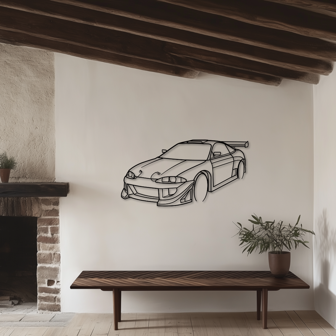 Eclipse (Fast & Furios) Metallsilhouette - Wandbild Front Angle