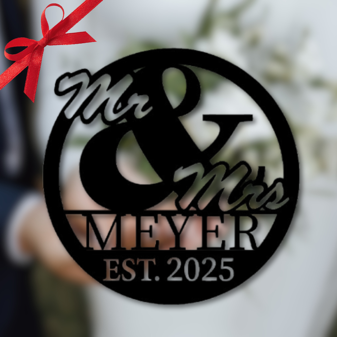 „Mr. & Mrs.“ mit Datum - Metall & Personalisierbar
