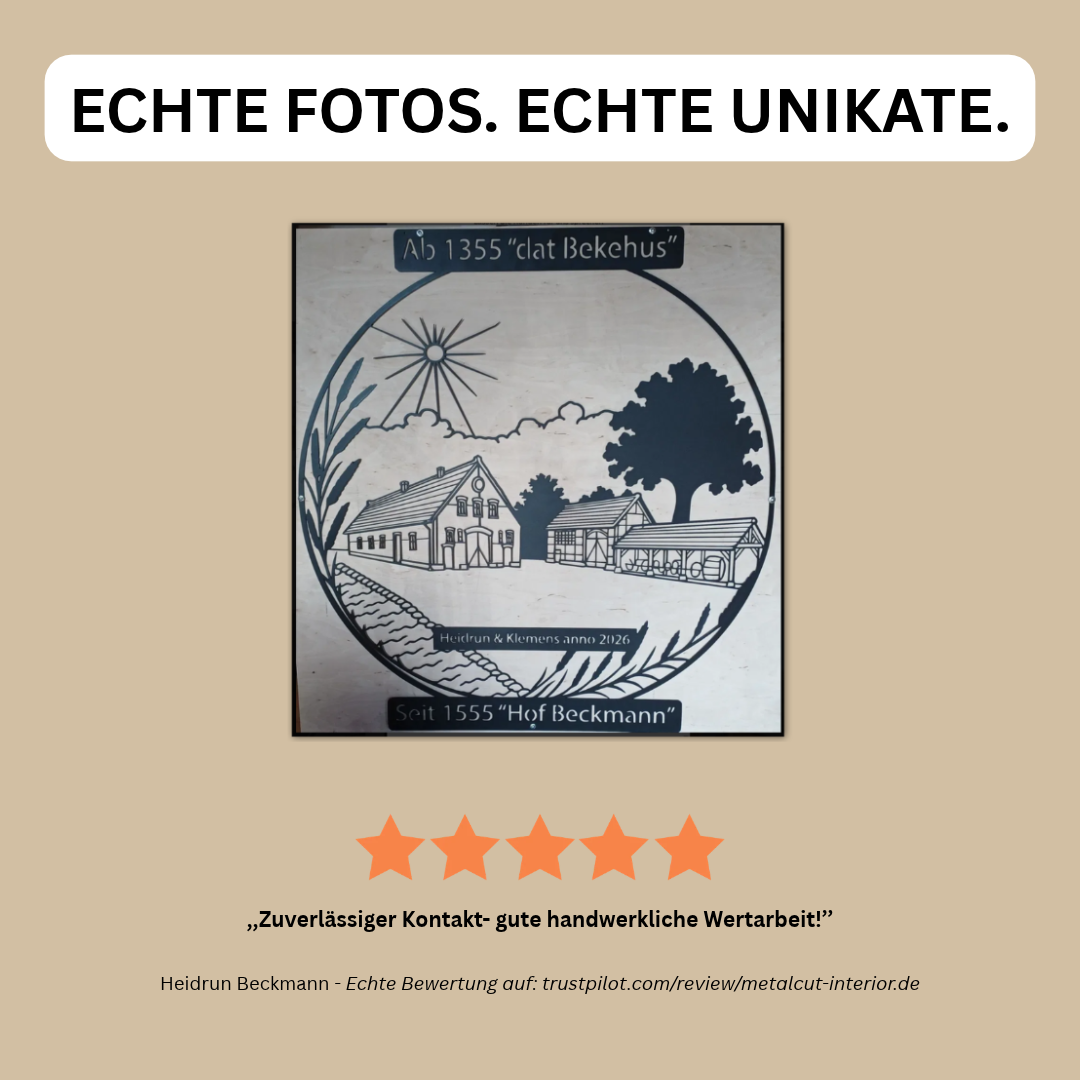 Sonderanfertigung - Dein Haus oder Hof als Metallsilhouette