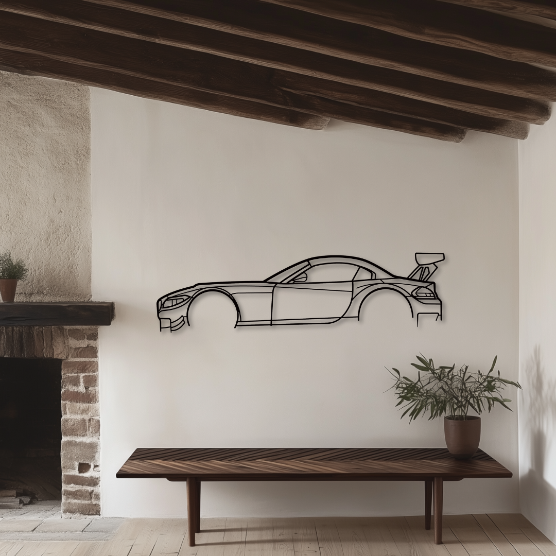 Z4 E89 GT3 Classic-Metallsilhouette - Wandbild Seitenansicht